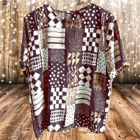 Notations Tops - ⚡️ 5/$15 ⚡️Vintage Notations | patchwork top | 10